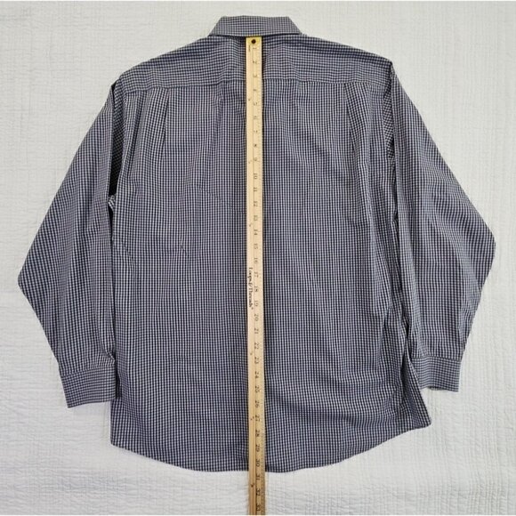 Ben Sherman Shirt Men's Large 16 32-33 Grey Check Long Sleeve Button Up EUC LN - Picture 14 of 15